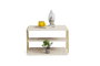 Hanah Home Mesa Auxiliar de Mármol y Oro, Diseño de 2 Niveles, Medidas: 50x40x33 cm